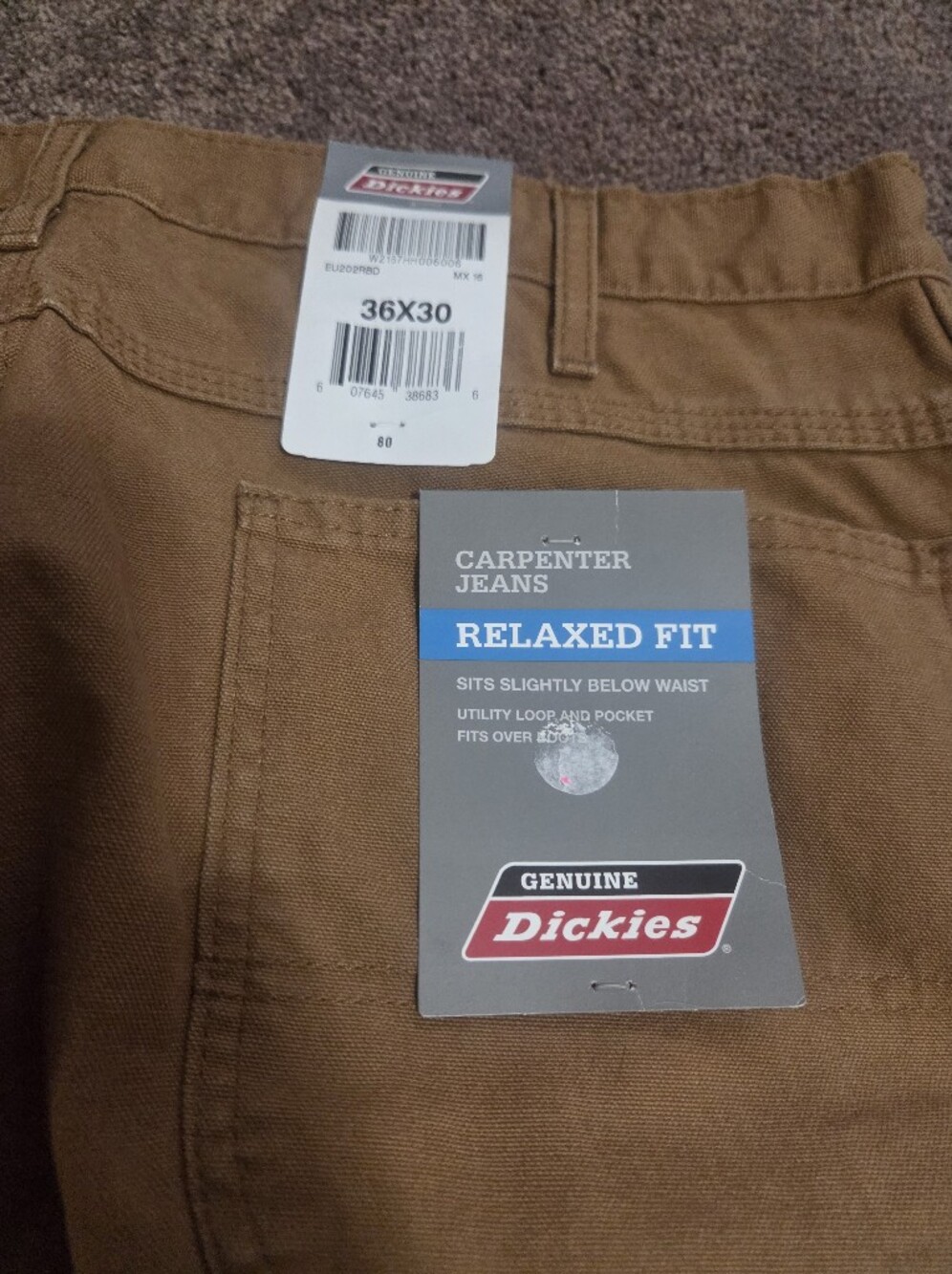 Dickies Men's Relaxed Fit Carpenter Jeans - Tan